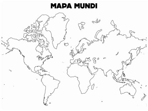 Mapa Mundi para colorir e imprimir em PDF (Grátis e Fácil).